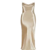 Women's Straps Open Back Sexy Slim Fashion Long Dress
