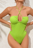 Women Plaid Sexy Bikini One Piece Swimsuit