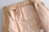 Leather Casual solid color leather cotton-padded Stand Collar jacket