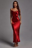 Women's Straps Open Back Sexy Slim Fashion Long Dress