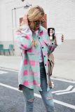 Autumn And Winter Single-Breasted Turndown Collar Long-Sleeved Plaid Cardigan Shirt For Women