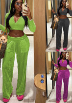 Autumn And Winter Women's Fashion Velvet Sports Casual Hoodies Pants Two Piece Set Autumn And Winter Women's Fashion Velvet Sports Casual Hoodies Pants Two Piece Set