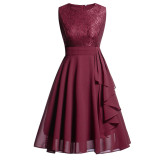 Women chiffon lace dress