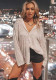 Women Sequin Long Sleeve Turndown Collar Casual Shirt