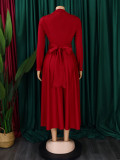Women High Neck Elegant Beading African Dress