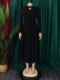 Women High Neck Elegant Beading African Dress