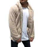 Autumn And Winter Men's Hooded Solid Color Fleece Sweater Fashionable Clothing
