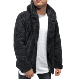Autumn And Winter Men's Hooded Solid Color Fleece Sweater Fashionable Clothing