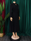 Women High Neck Elegant Beading African Dress