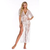 Women lace See-Through Long DressSexy Lingerie two-piece set