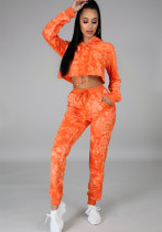 Tie Dye Hooded Sports Long Sleeve Loose Hoodies Pants Two Piece Set Tie Dye Hooded Sports Long Sleeve Loose Hoodies Pants Two Piece Set