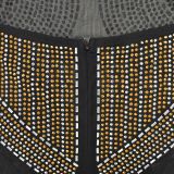 Women Solid mesh Beaded Halter Neck Long Dress