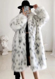 Women's Long Turndown Collar Fox Fur Jacket