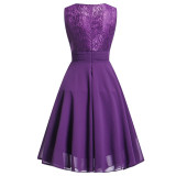 Women chiffon lace dress