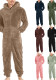 Men's Couple's Zippered Fleece Jumpsuit Thermal Pajamas