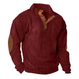 Corduroy Pullover Men's Casual Long Sleeve T-Shirt