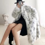 Women's Long Turndown Collar Fox Fur Jacket