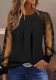 Spring Long Sleeve Fashion Round Neck Lace Patchwork Women's Shirts