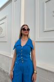 Women's Two Piece Set Summer Sleeveless Short Vest Top Loose Solid Color Trousers