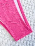 Women Sexy Solidbikini Backless One Shoulder Swimwear