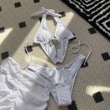Women Sexy Hollow One-piece Solid Two-piece Swimwear