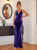Women Summer Sexy Backless Mermaid Sequin Evening Dress