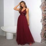 Women Sequin Patchwork Backless Dress