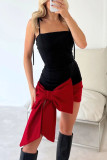 Women suspender sexy bow dress party dress
