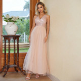 Women Sequin Patchwork Backless Dress