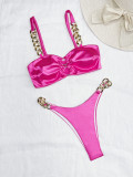 Women Bikini Backless Solid Sexy Swimwear