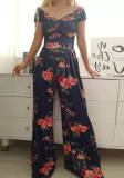 Summer Women's Fashion Chic Trendy Printed Wide Leg Jumpsuit