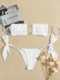 Sexy  Strapless Bikini Two Pieces Diamond Swimsuit