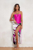 Women's Straps One-Piece Swimsuit Long Skirt Two-Piece Beachwear