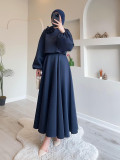 Spring Dubai Floral Lantern Sleeve Loose Dress Women's Skirt Two-Piece Set