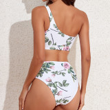 Mesh Sun Protection Cover-Up Two Pieces Printed Bikini Three-Piece Swimsuit