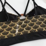 Sexy Printed High Waist Two Pieces Bikini Women's Swimsuit