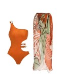 Cover Up Mesh Skirt Swimsuit Feminine Hollow Women's Swimwear Set