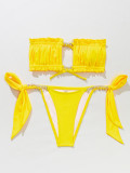 Sexy  Strapless Bikini Two Pieces Diamond Swimsuit