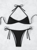 Solid Sexy Two Pieces Bikini Swimsuit