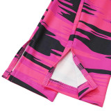 Women's Spring And Summer Printed Fashion Casual Pleated Long Sleeve Slim Chic Long Dress