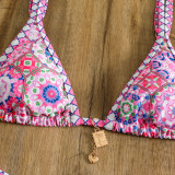 Two Pieces Printed Bikini Ethnic Style Sexy Swimsuit