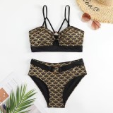 Sexy Printed High Waist Two Pieces Bikini Women's Swimsuit