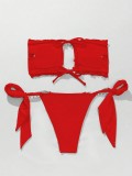 Sexy  Strapless Bikini Two Pieces Diamond Swimsuit