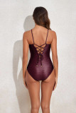 Women's Straps One-Piece Swimsuit Long Skirt Two-Piece Beachwear