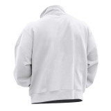 Spring And Winter Men's Casual Solid Color Long-Sleeved Zip Stand Collar T-Shirt Tops For Men