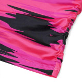 Women's Spring And Summer Printed Fashion Casual Pleated Long Sleeve Slim Chic Long Dress