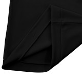 Spring And Winter Men's Casual Solid Color Long-Sleeved Zip Stand Collar T-Shirt Tops For Men