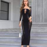 Strapless Sexy Lingerie Mesh Hollow See-Through Sexy Dress