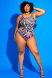 Plus Size Women Printed One Piece Swimwear