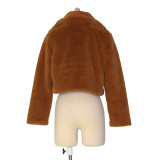 Women Loose Long Sleeve Fake Fur Jacket
